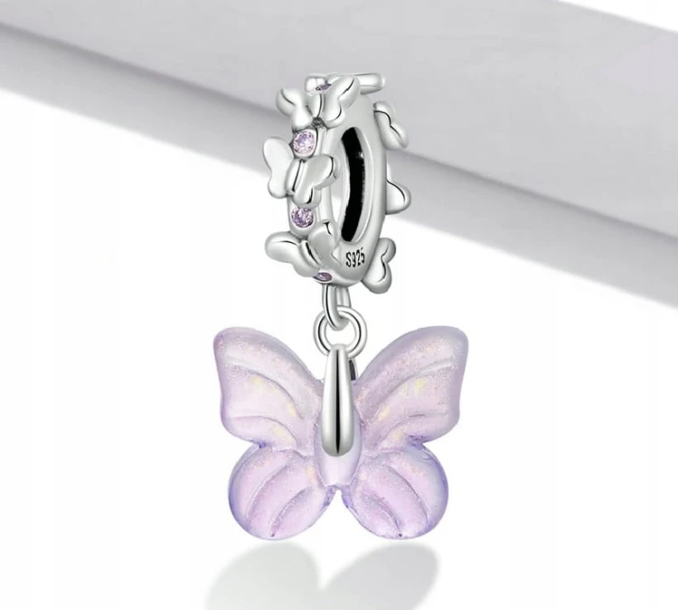 Charms do Pandora fioletowy moty SREBRO próba s925