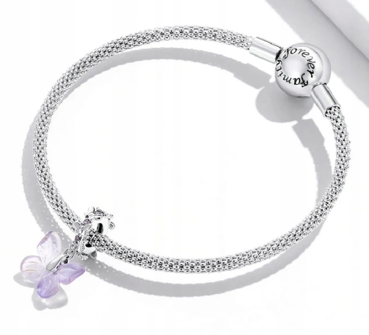 Charms do Pandora fioletowy moty SREBRO próba s925