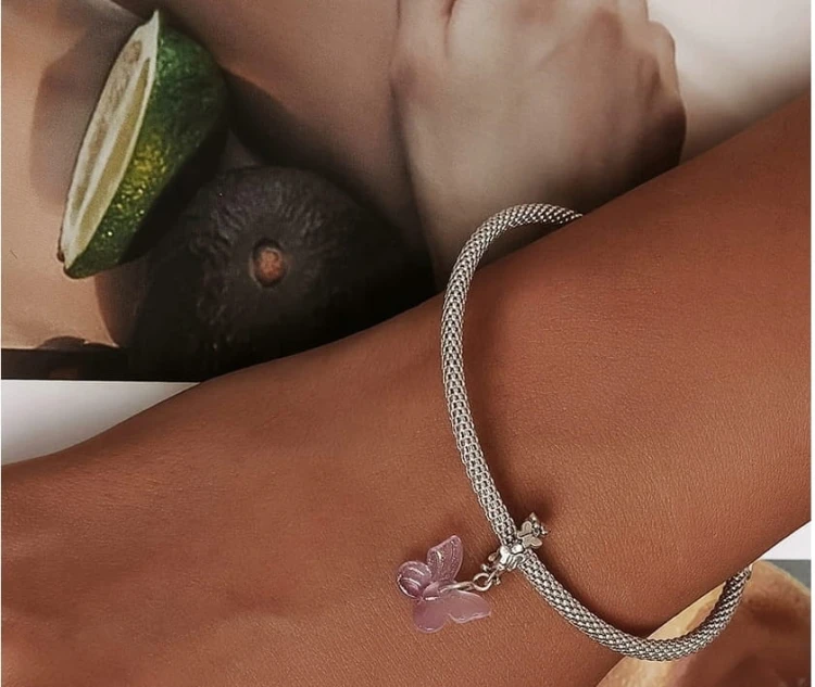 Charms do Pandora fioletowy moty SREBRO próba s925