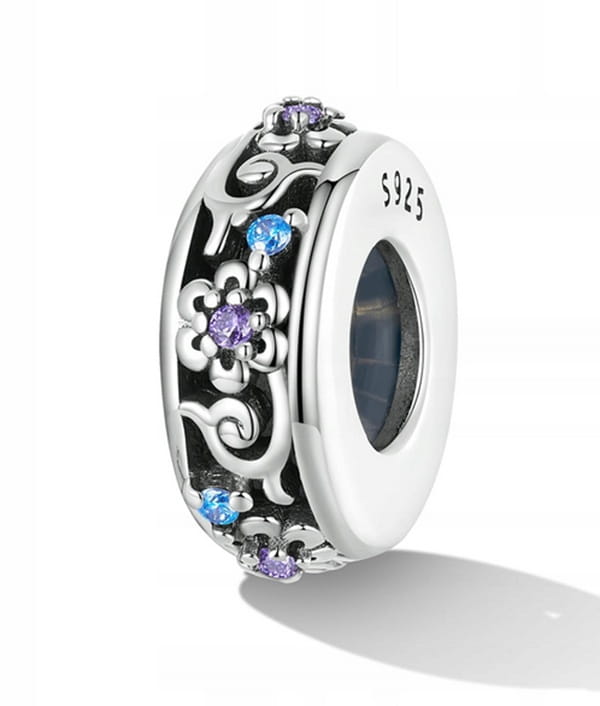 Charms do Pandora stoper blokada separator kwiatki SREBRO pr. S925