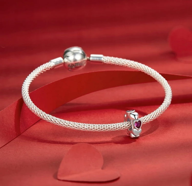 Charms do Pandora  blokada różowe serca SREBRO próba S925
