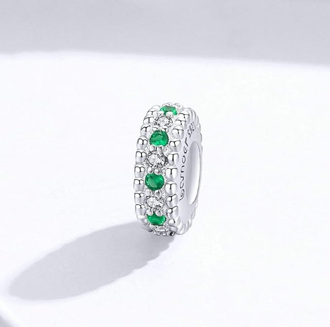 Charms do Pandora stoper blokada zielone cyrkonie SREBRO  S925