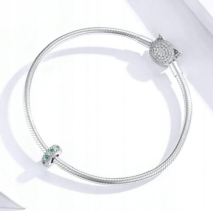 Charms do Pandora stoper blokada zielone cyrkonie SREBRO  S925
