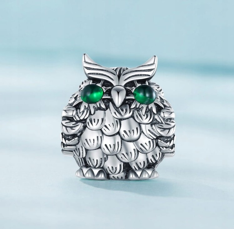 Charms do Pandora Sowa  symbol mądrości SREBRO próby s925