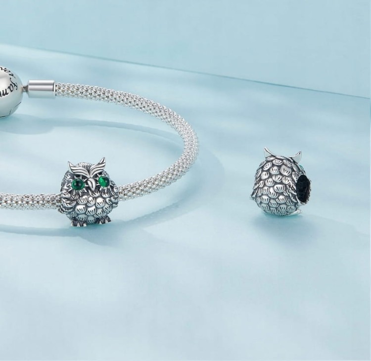 Charms do Pandora Sowa  symbol mądrości SREBRO próby s925
