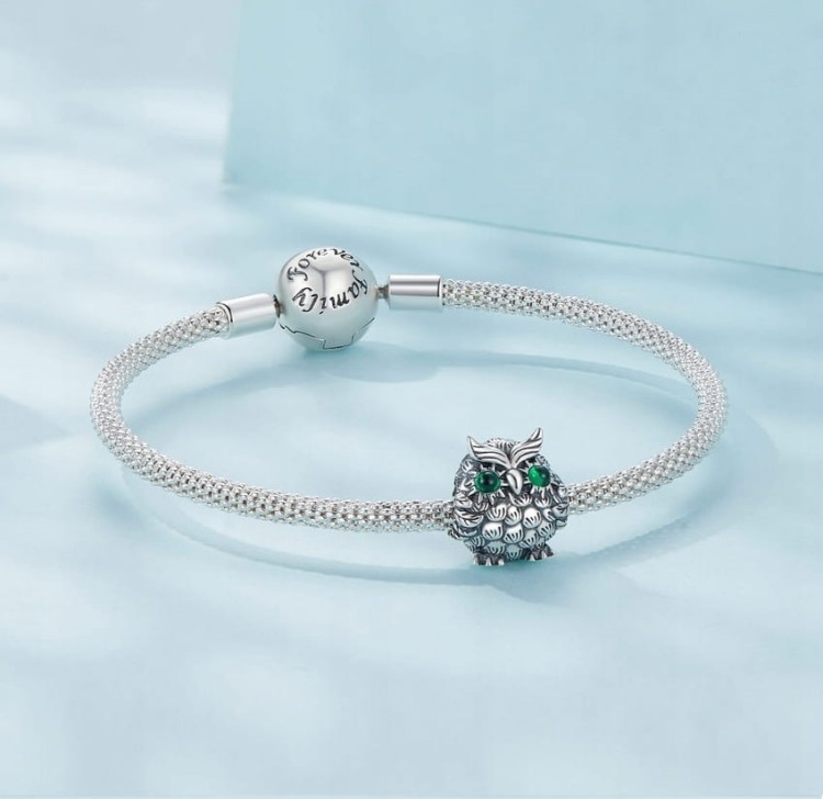 Charms do Pandora Sowa  symbol mądrości SREBRO próby s925
