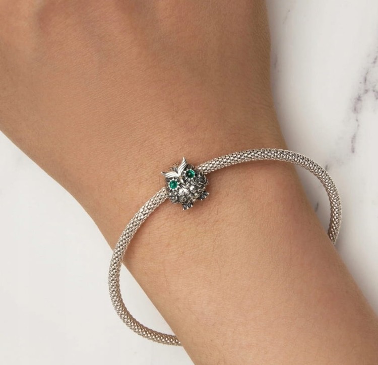 Charms do Pandora Sowa  symbol mądrości SREBRO próby s925