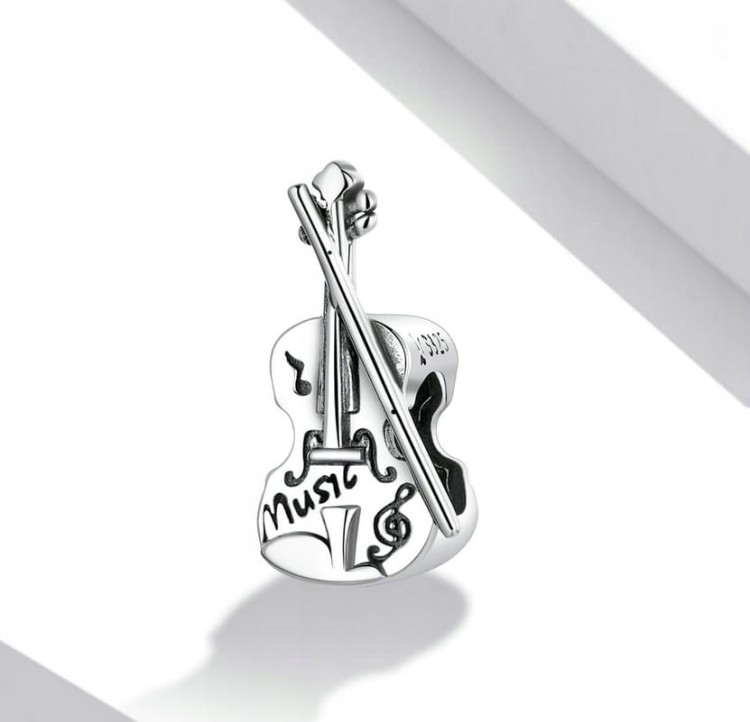 Charms do Pandora Skrzypce kocham muzykę SREBRO próby s925