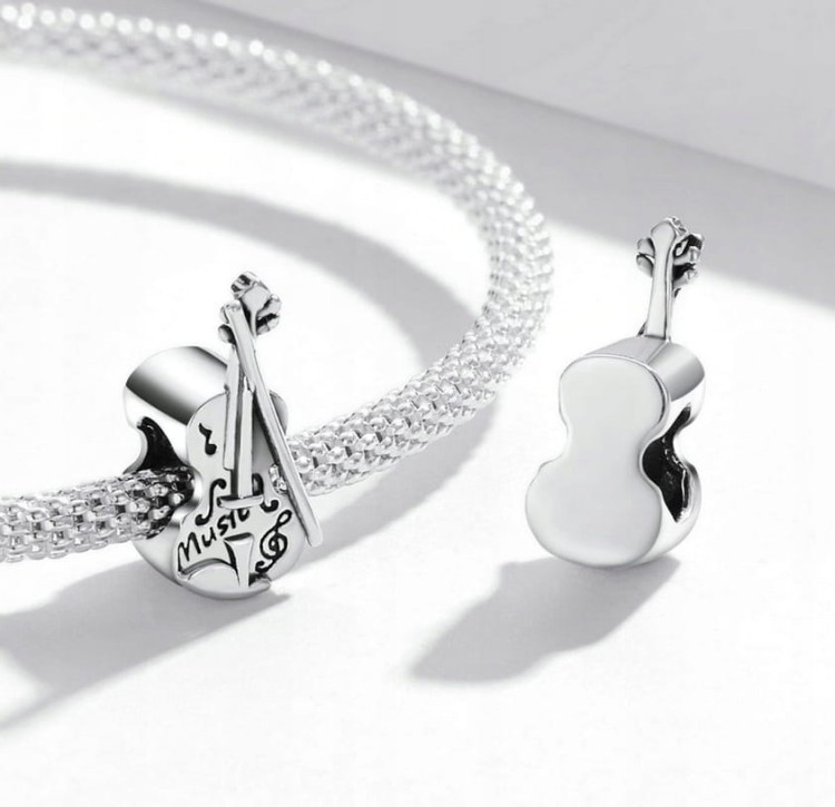 Charms do Pandora Skrzypce kocham muzykę SREBRO próby s925