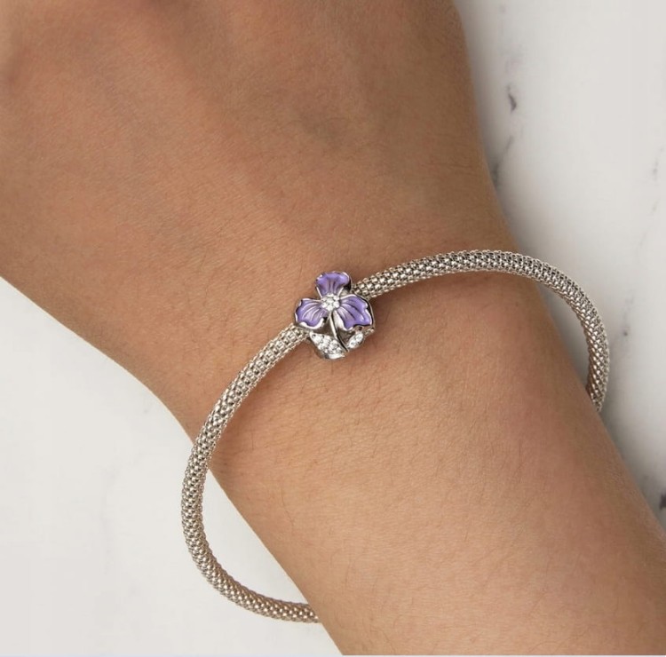 CHARMS Zawieszka IRYS kwiat srebrny beads charms Jakość SREBRO próby s925