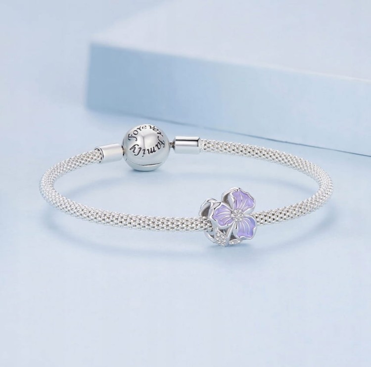 CHARMS Zawieszka IRYS kwiat srebrny beads charms Jakość SREBRO próby s925