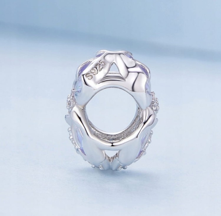 CHARMS Zawieszka IRYS kwiat srebrny beads charms Jakość SREBRO próby s925