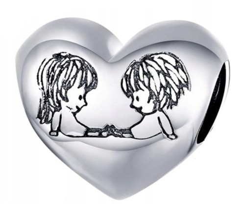 CHARMS Zawieszka BEST FRIEND przyjaźń przyjaciele serce SREBRO próby s925