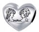 CHARMS Zawieszka BEST FRIEND przyjaźń przyjaciele serce SREBRO próby s925
