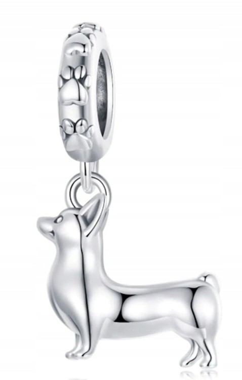Charms do Pandora srebrny CORGI piesSREBRO próby s925