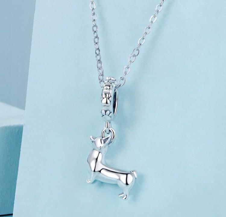 Charms do Pandora srebrny CORGI piesSREBRO próby s925