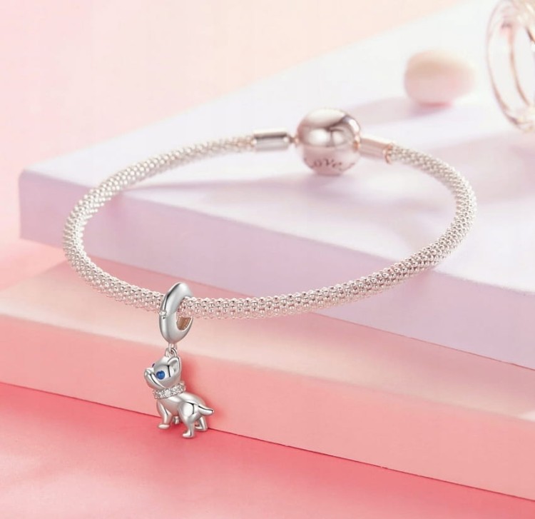 Charms do Pandora srebrny buldog francuski SREBRO próby s925