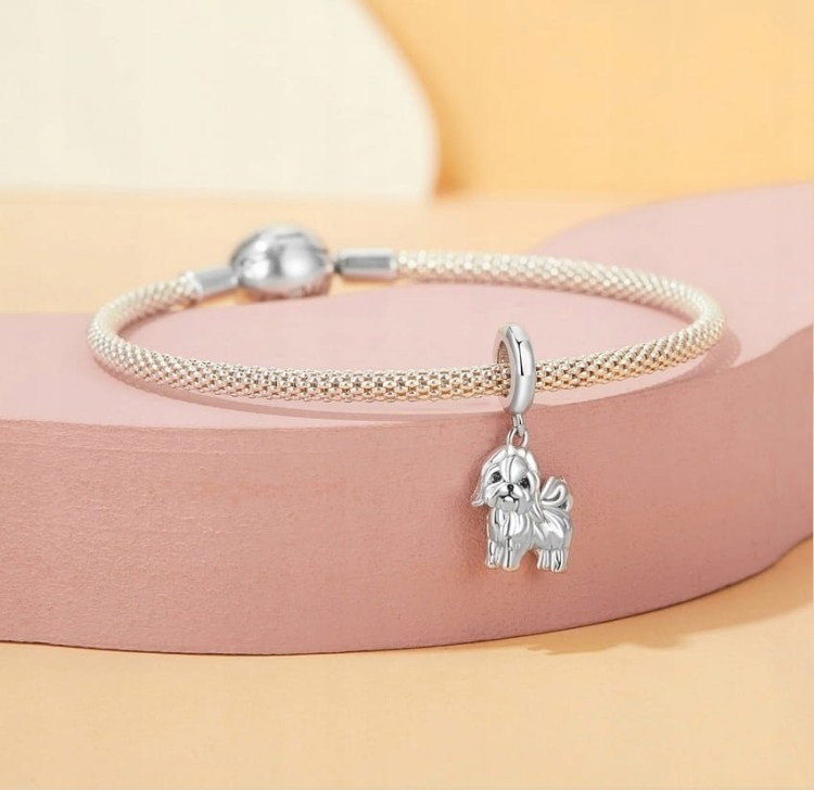 Charms do Pandora srebrny Shih Tzu SREBRO próby s925