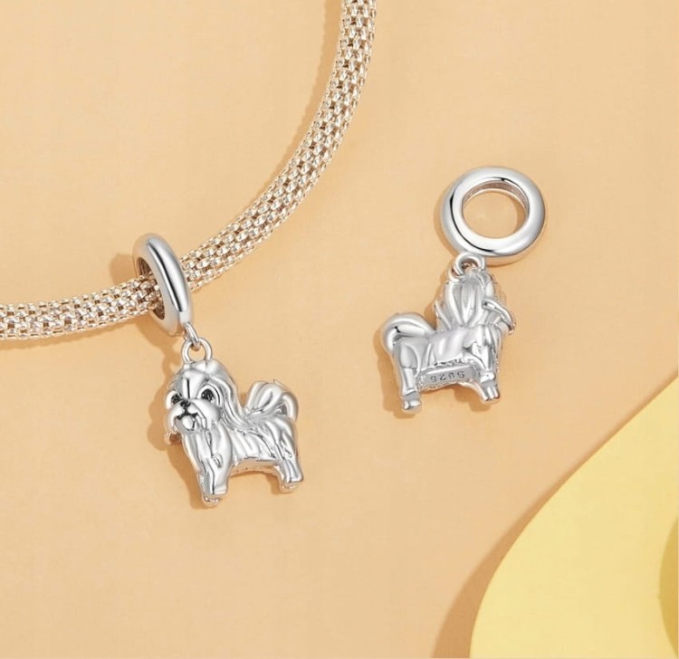 Charms do Pandora srebrny Shih Tzu SREBRO próby s925