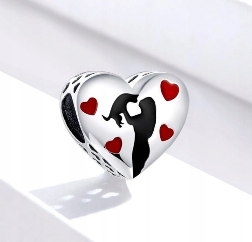 Charms do Pandora  Serce KOBIETA i KOT charms SREBRO próby s925