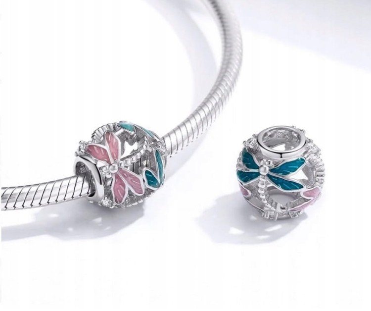 Charms zawieszka srebrna LATAJĄCE WAŻKI ze srebra charms SREBRO próby s925