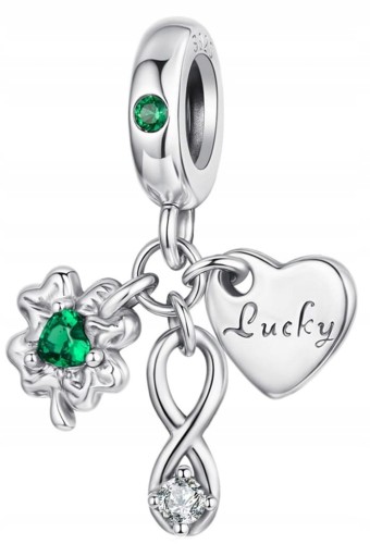 Charms do Pandora Koniczynka talizman na szczęście LUCKY SREBRO próby s925
