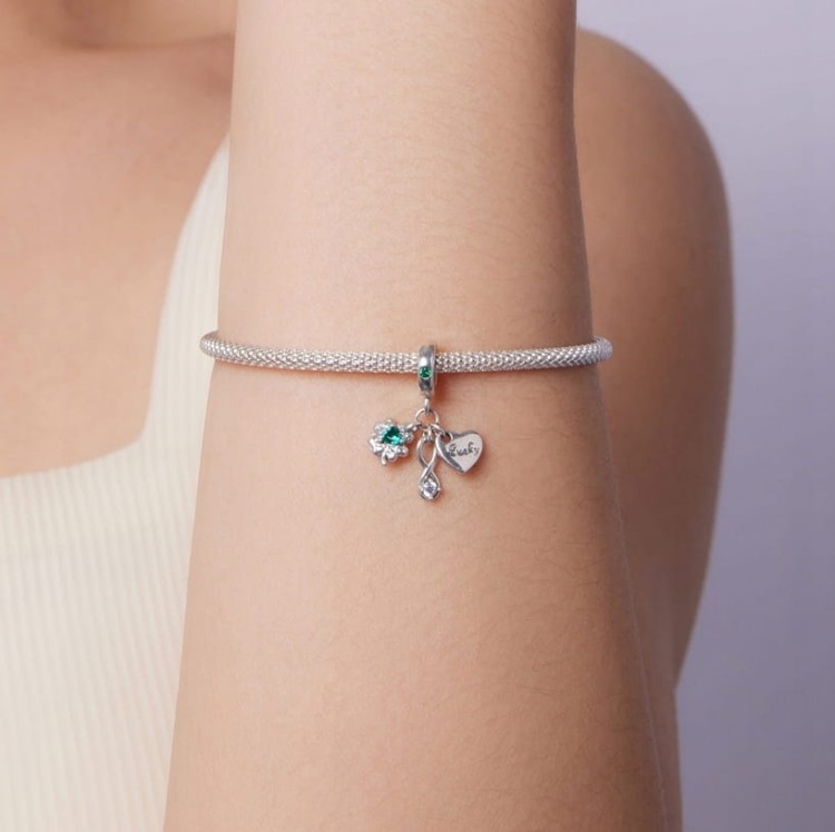 Charms do Pandora Koniczynka talizman na szczęście LUCKY SREBRO próby s925
