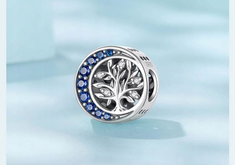 Charms do Pandora Drzewo Życia  księżyc srebrny charms SREBRO próby s925
