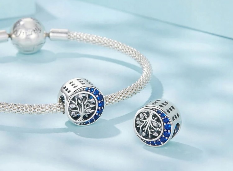 Charms do Pandora Drzewo Życia  księżyc srebrny charms SREBRO próby s925