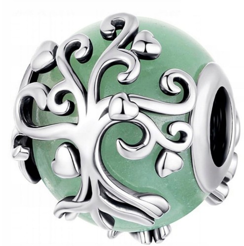 Charms do Pandora Drzewo Życia awenturyn srebrny charms SREBRO próby s925
