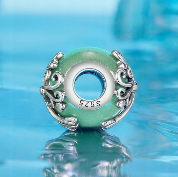 Charms do Pandora Drzewo Życia awenturyn srebrny charms SREBRO próby s925