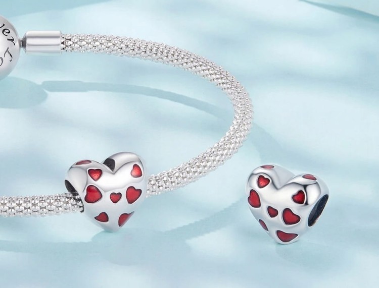 Charms do Pandora zawieszka SERCE srebrny charms SREBRO próby s925