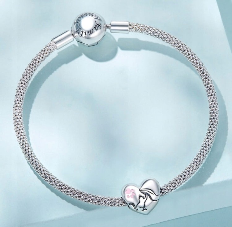 Charms do Pandora SERCE kotek KOT  pupil SREBRO próby s925