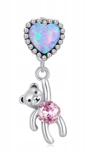 Charms zawieszka do Pandora  Miś z Balonem SREBRO próby s925