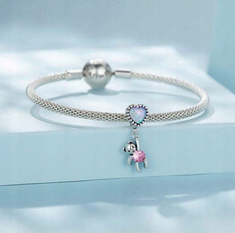 Charms zawieszka do Pandora  Miś z Balonem SREBRO próby s925