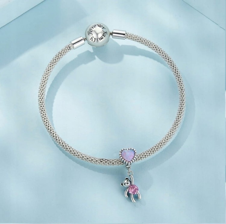 Charms zawieszka do Pandora  Miś z Balonem SREBRO próby s925