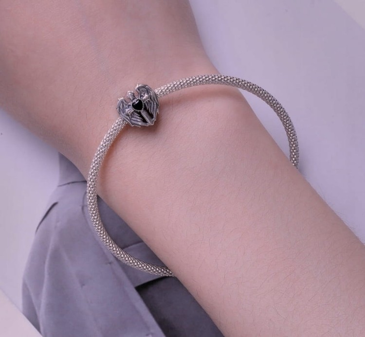 Charms do Pandora zawieszka SERCE krzyż skrzydła anioła wiara SREBRO s925