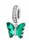 Charms do Pandora zawieszka zielony motyl SREBRO s925