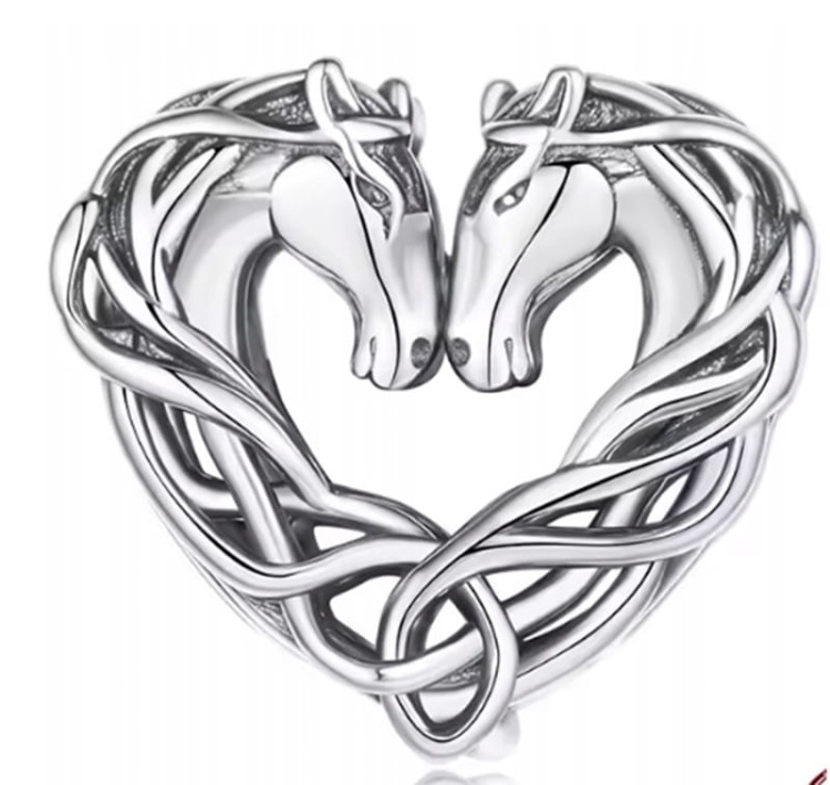 Charms do Pandora  konie  serce SREBRO próba s925