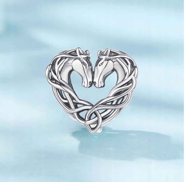 Charms do Pandora  konie  serce SREBRO próba s925
