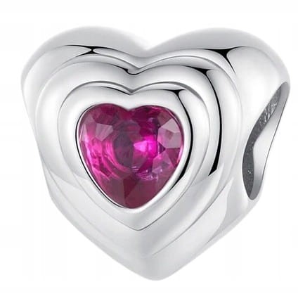 Charms do Pandora srebrne serce cyrkonia  SREBRO próba 925
