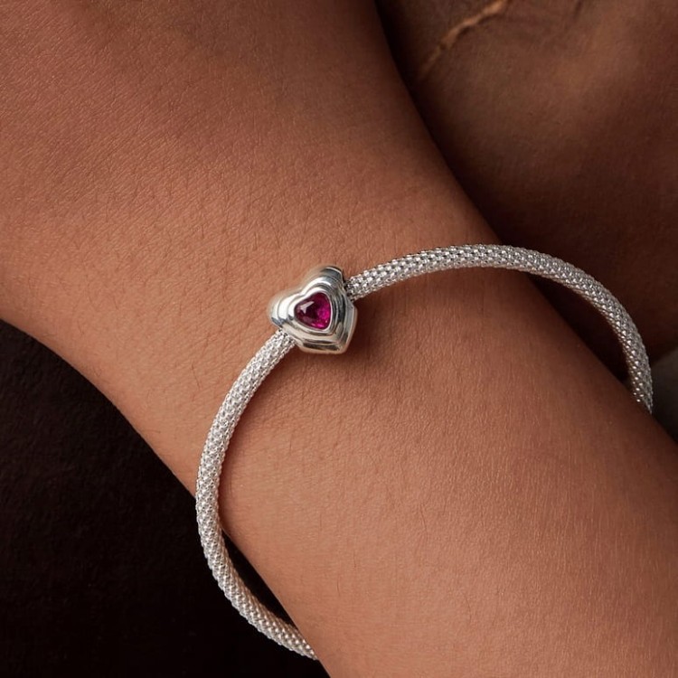 Charms do Pandora srebrne serce cyrkonia  SREBRO próba 925