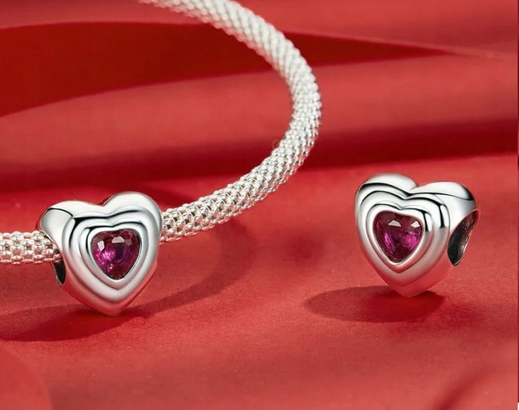Charms do Pandora srebrne serce cyrkonia  SREBRO próba 925