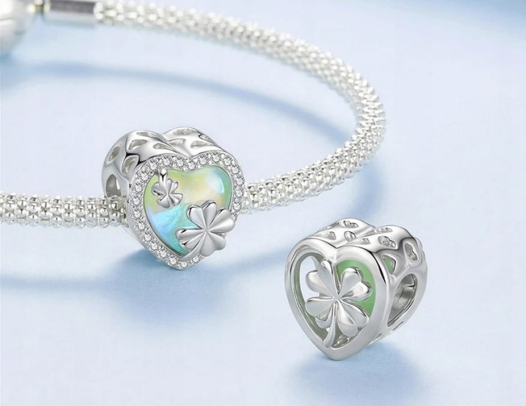Charms do Pandora Koniczynka  szczęście pomyślność  SREBRO próba s925