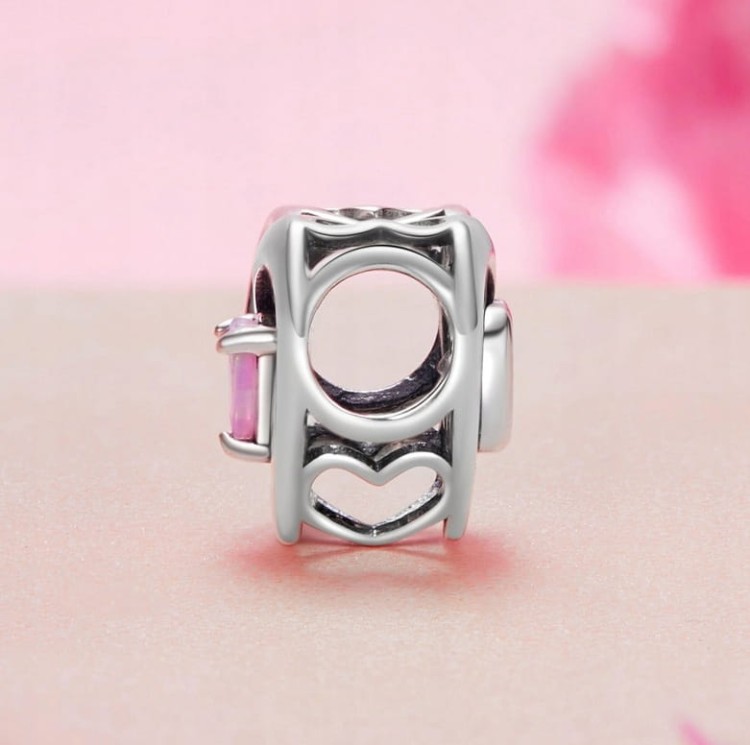 Charms do Pandora opalizujące serce SREBRO próba s925