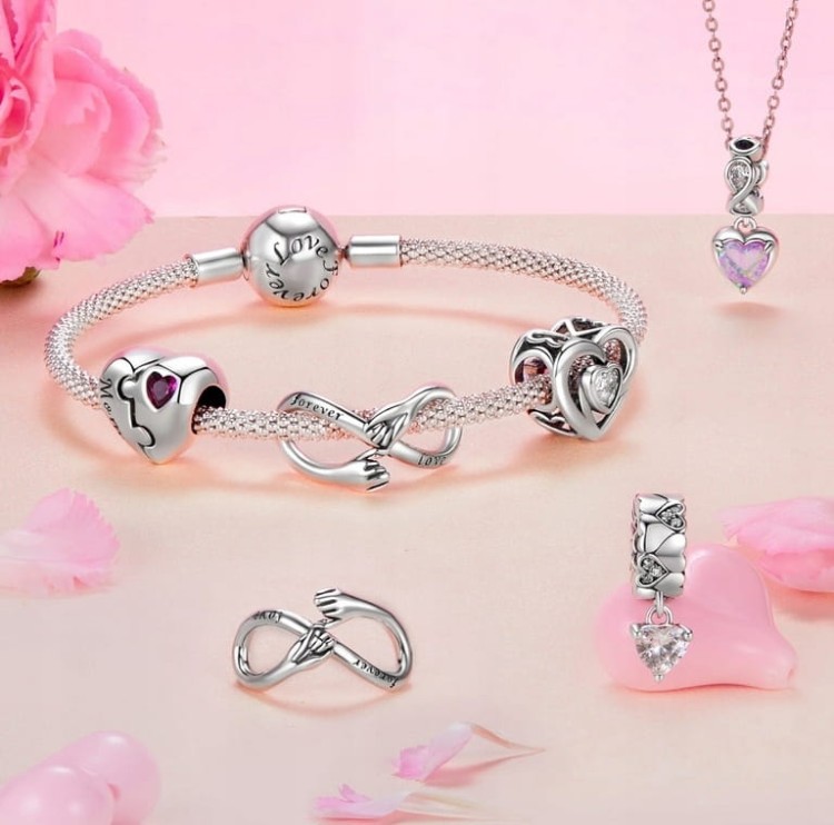 Charms do Pandora opalizujące serce SREBRO próba s925