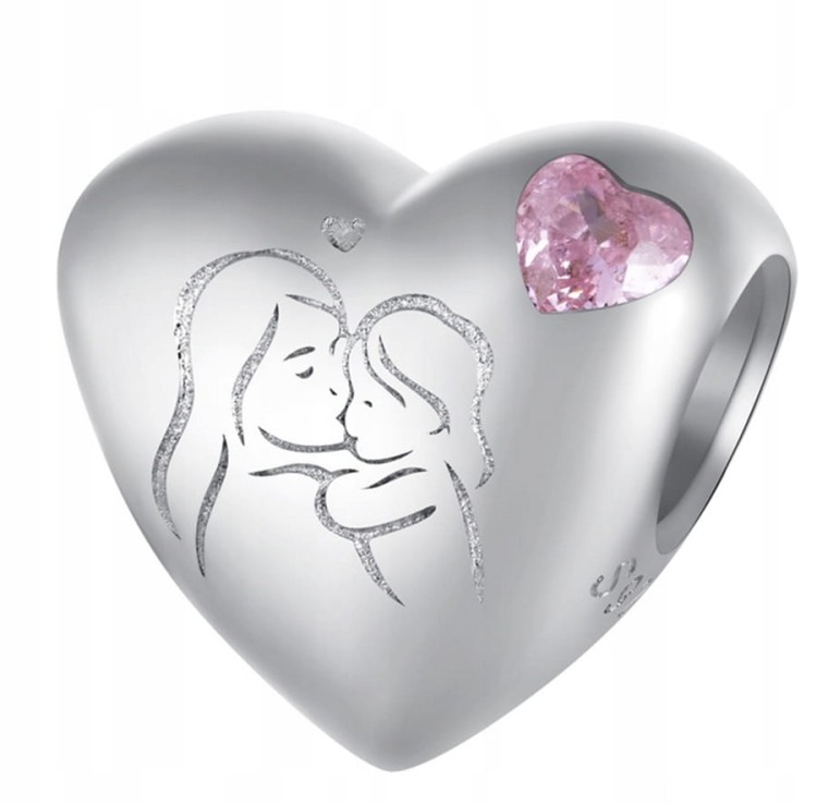 Charms do  Pandora serce Mama i Dziecko SREBRO próba s925