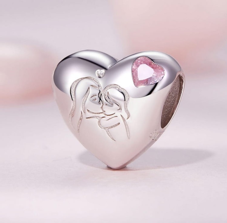 Charms do  Pandora serce Mama i Dziecko SREBRO próba s925