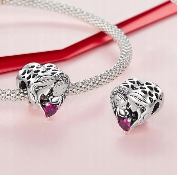 Charms do Pandora Mama i Dziecko narodziny SREBRO próba s925