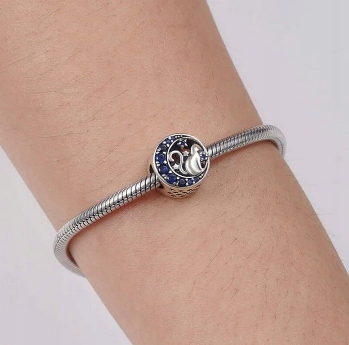 Charms  do Pandora Kot na Księżycu SREBRO próba s925